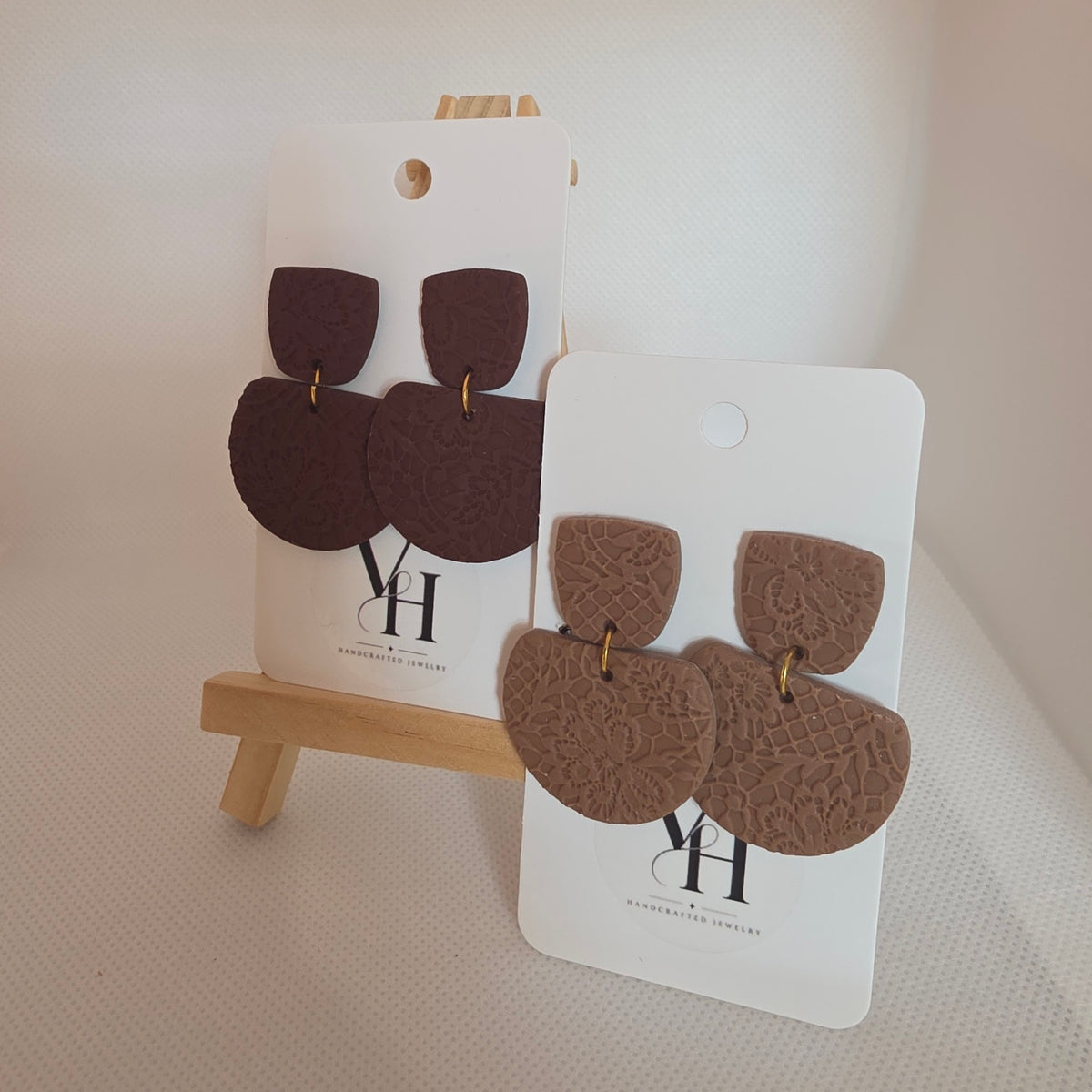 Espresso Dual Texture Dangle Earrings