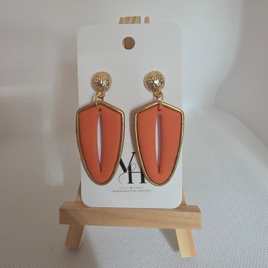 Orange and Gold Dangle Earrings