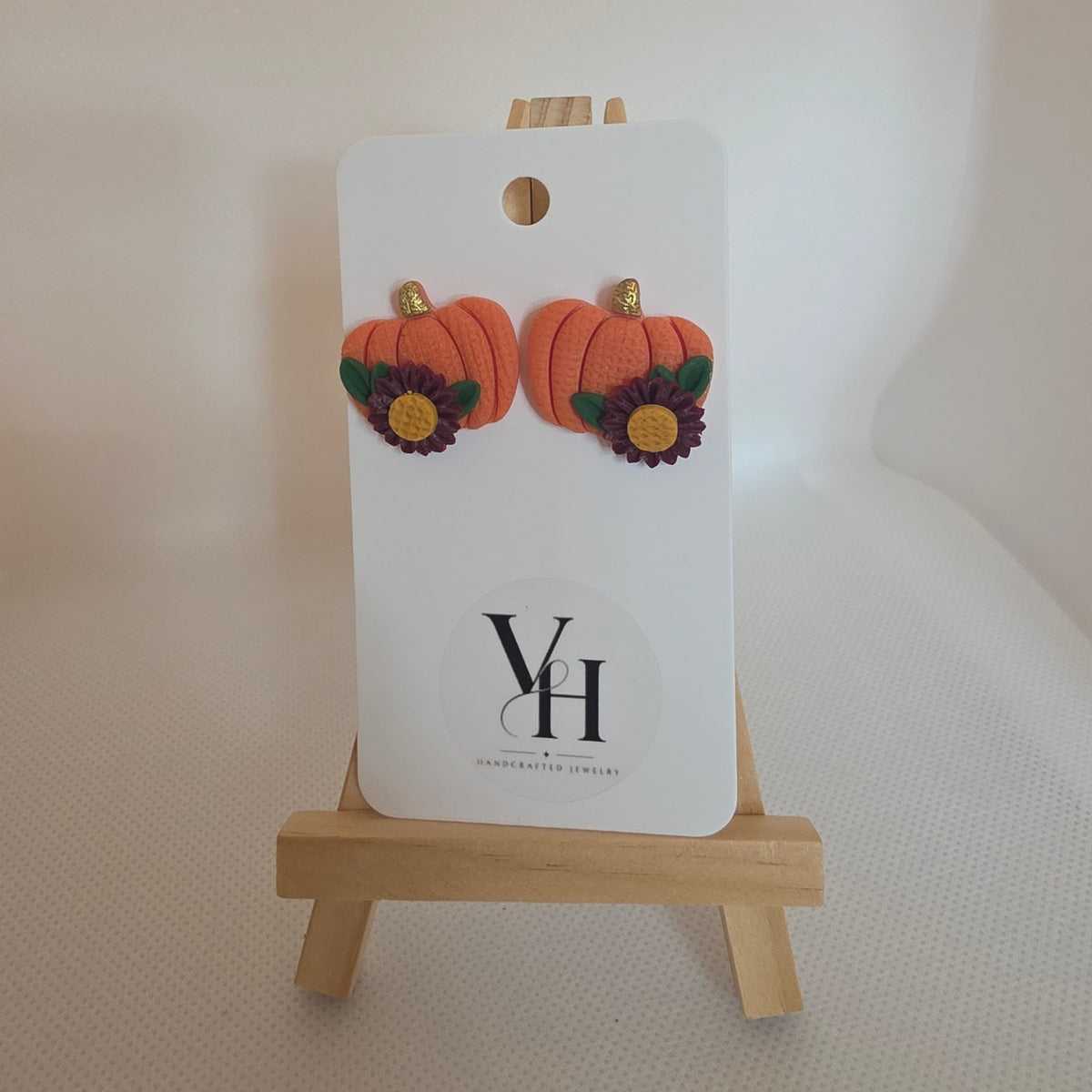 Thankful Orange Pumpkin Post Earring
