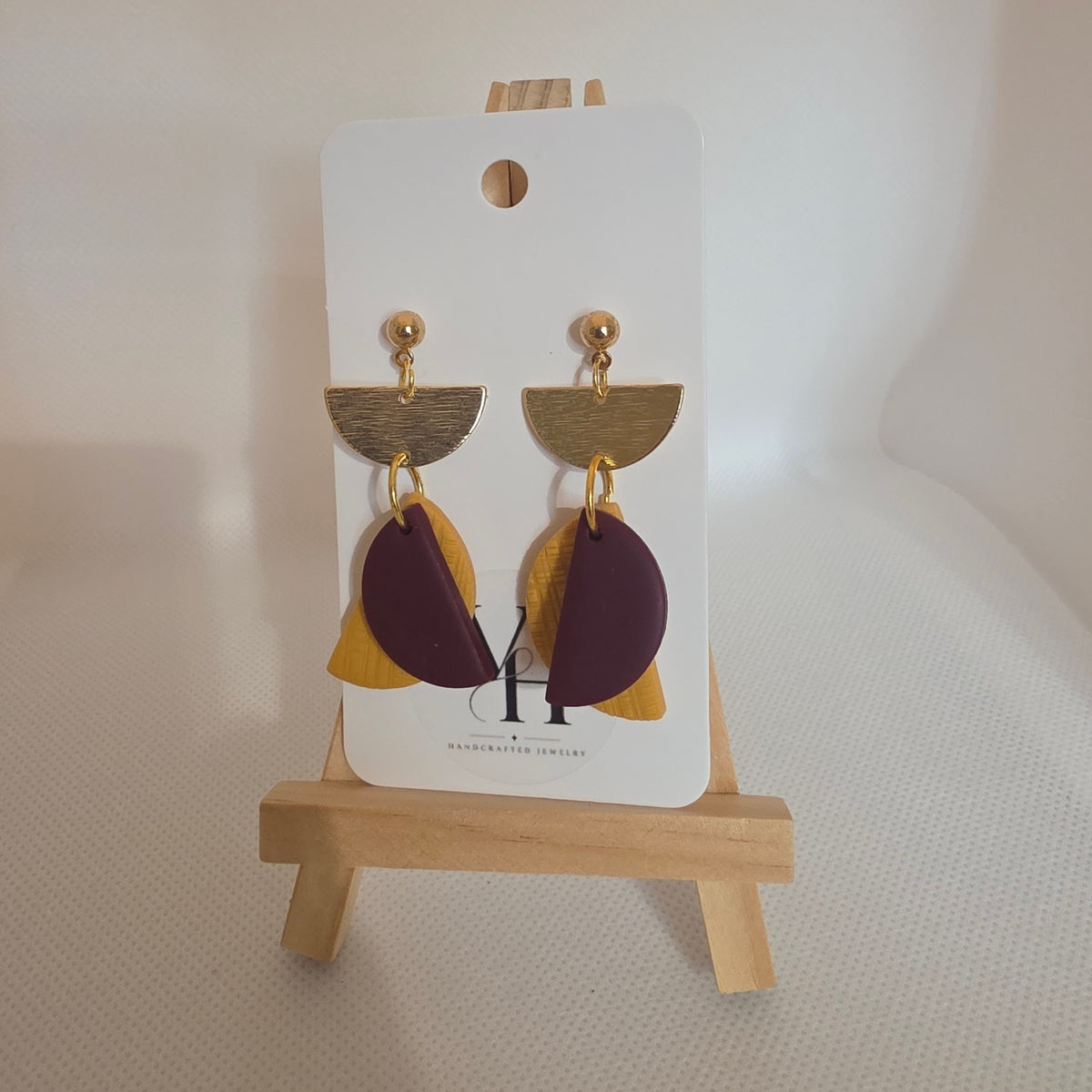 Dual Half Circle Dangle Earrings