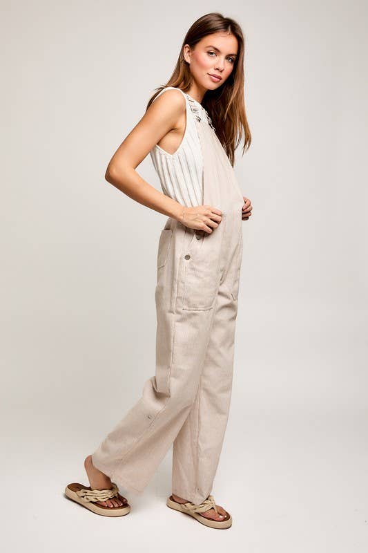 Wide Leg Stripe Jumpsuit