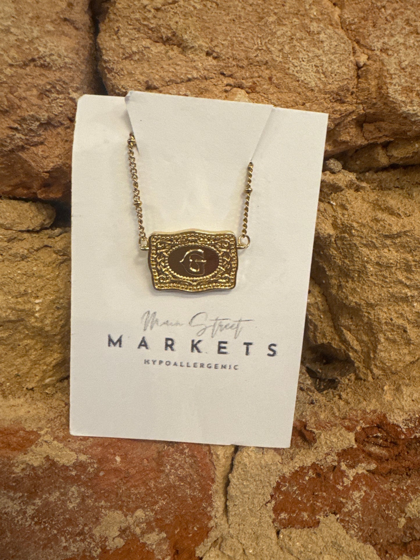 Initial Letter Buckle Necklace