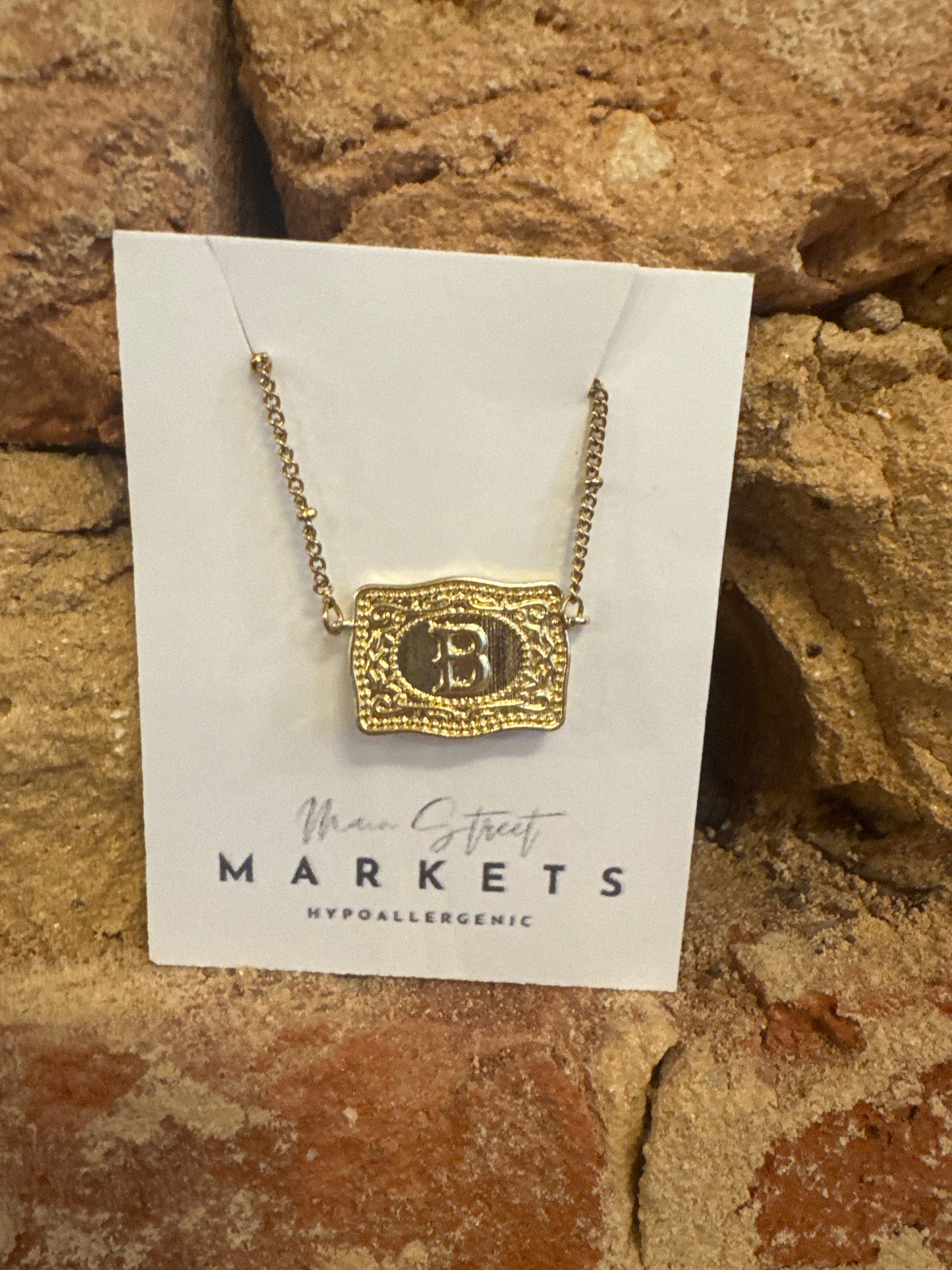 Initial Letter Buckle Necklace