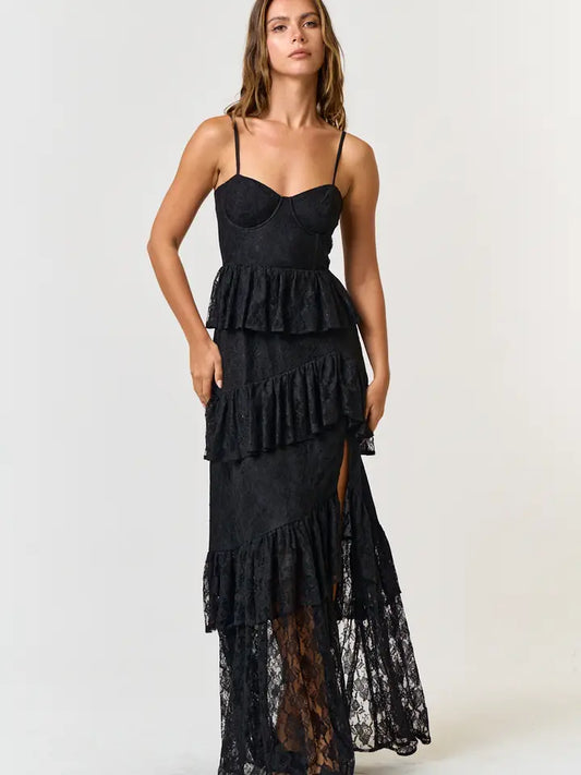 Lace Tiered Maxi Dress