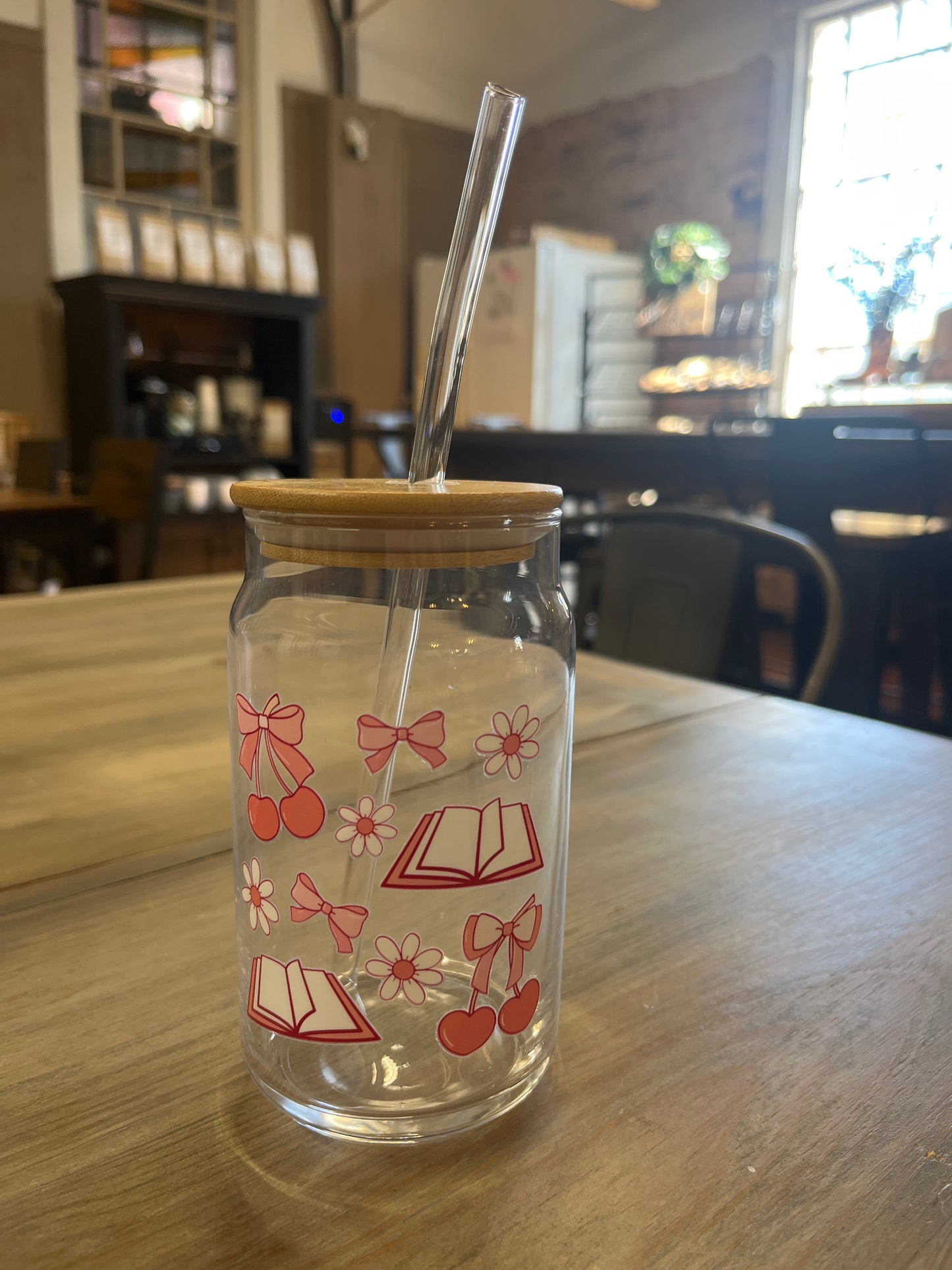 Glass Tumblers with Straws