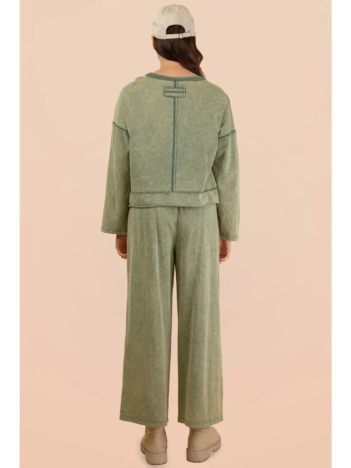 Mineral Washed Casual Knit Top