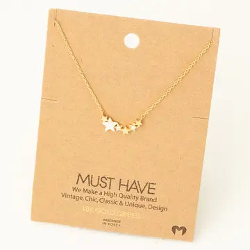 Dainty Multi Star Charm Necklace