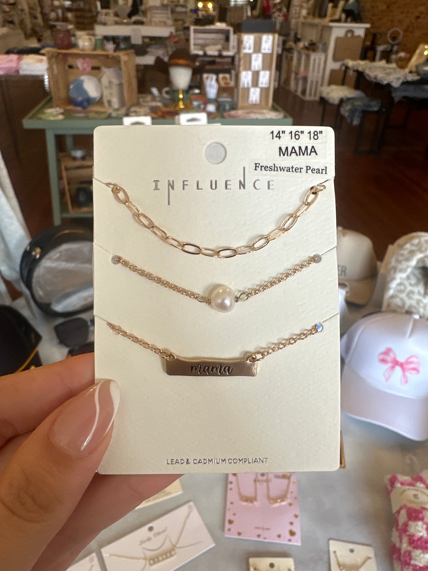 Mama/ Freshwater Pearl Necklace Trio