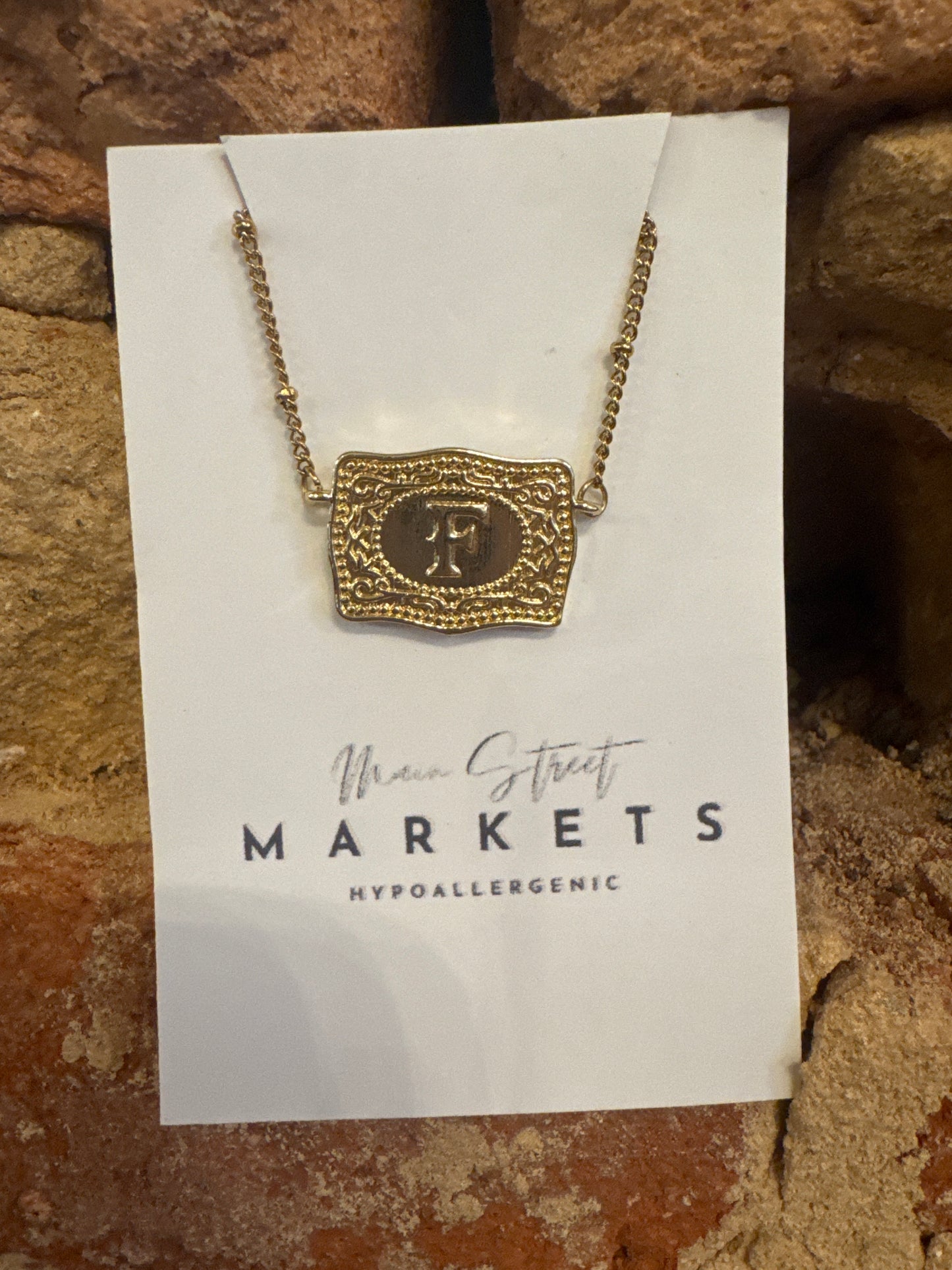 Initial Letter Buckle Necklace