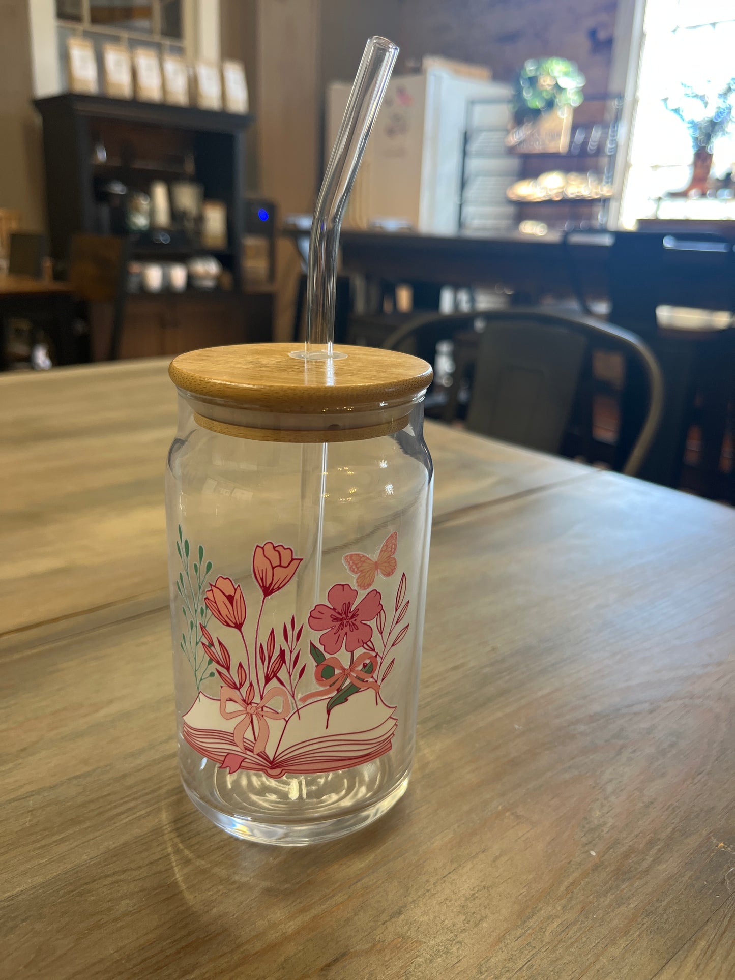 Glass Tumblers with Straws