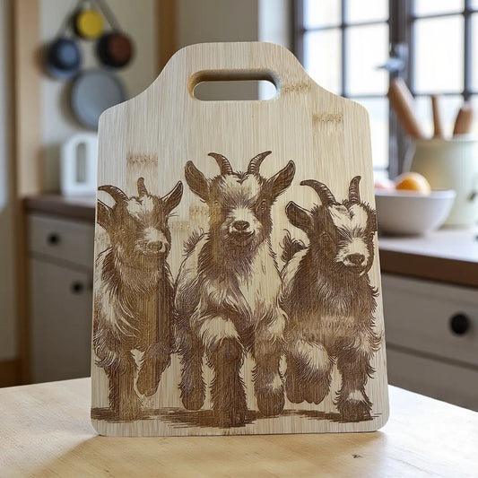 Goat Design Bamboo Cutting, Charcuterie, Cheese Board