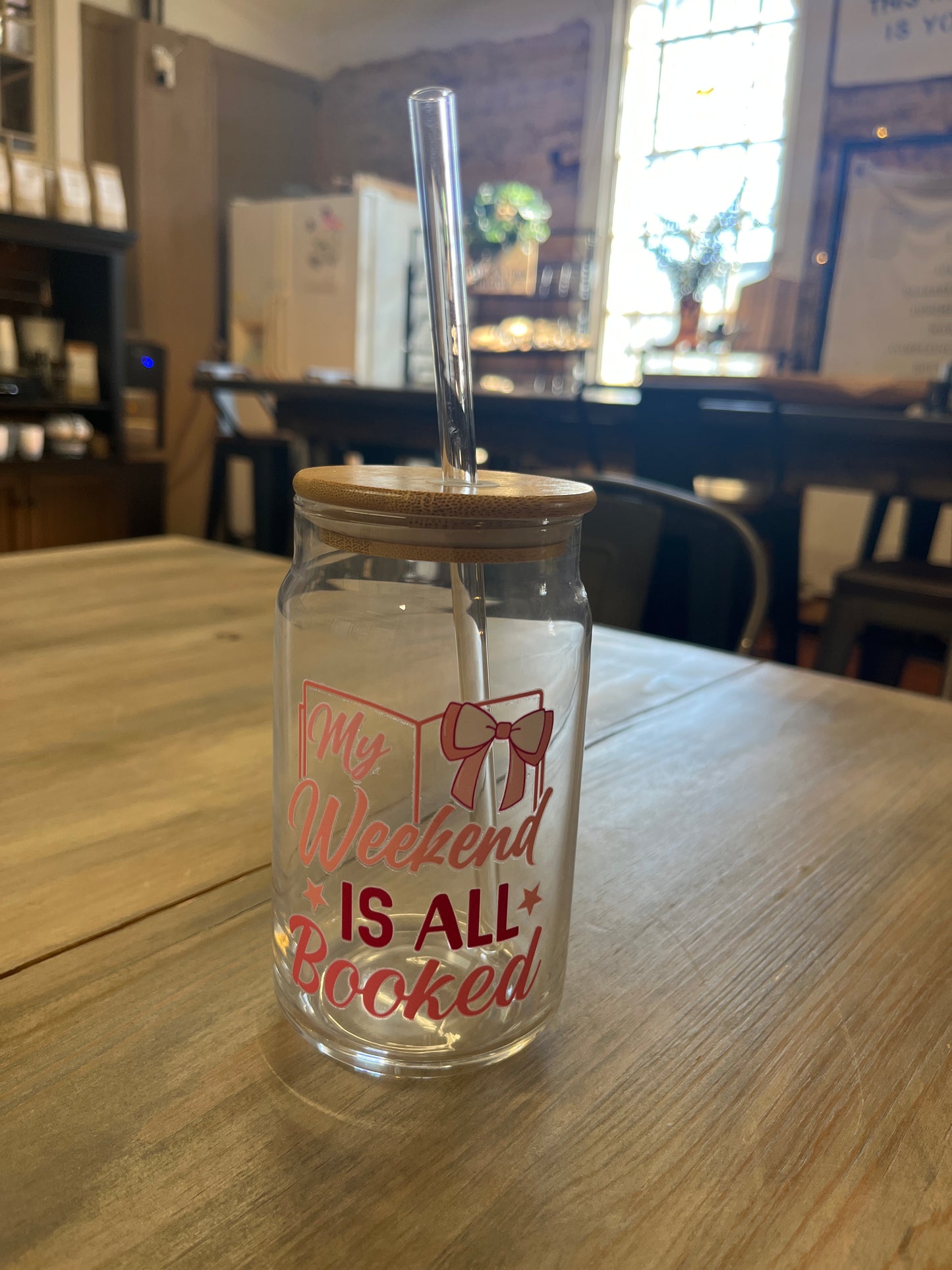 Glass Tumblers with Straws