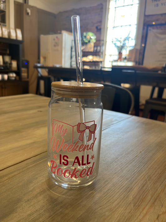 Glass Tumblers with Straws