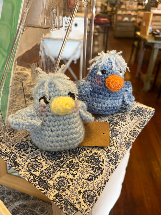 Crocheted Blue Birds