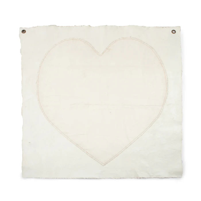 Stitched Heart Hand Painted Wall Hanging 36" x 36"