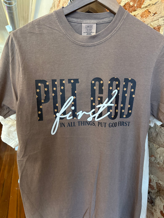 Put God First | Espresso Comfort Colors T-Shirt