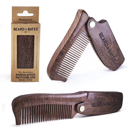 The Sandalwood Switchblade - the Original Wooden Beard Comb