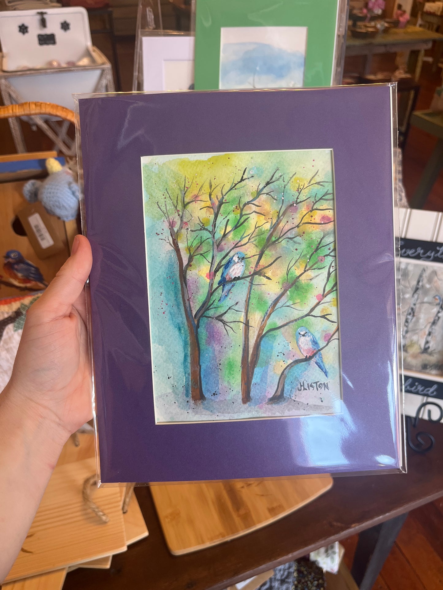 Purple Matted Watercolor
