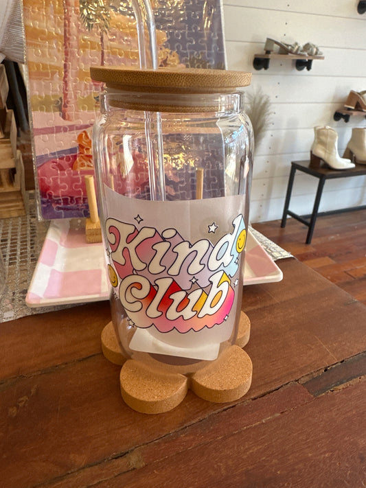 Kind Club 16 oz Glass Cup