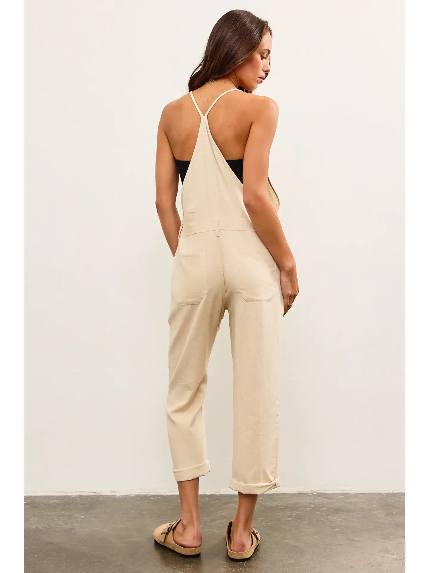 Button Closure Strappy Jumpsuit