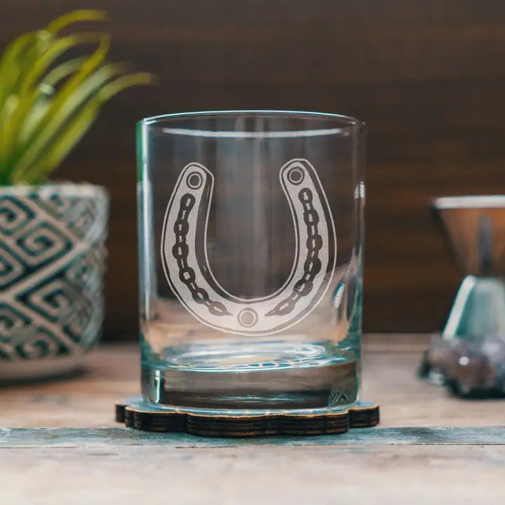 Horseshoe 12oz Drinking Glass