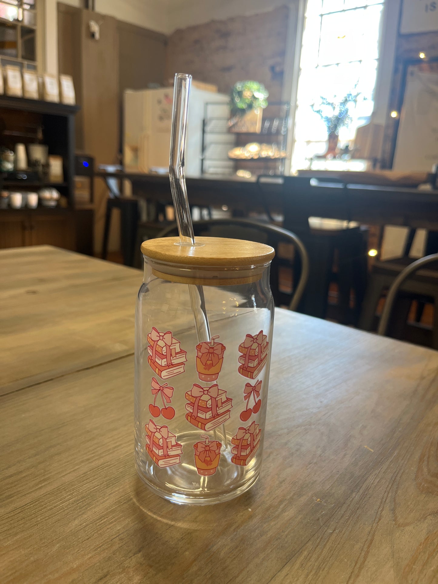 Glass Tumblers with Straws