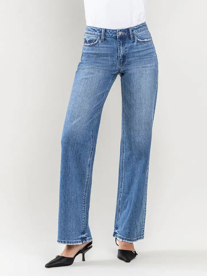 Mid Rise Wide Leg Jeans