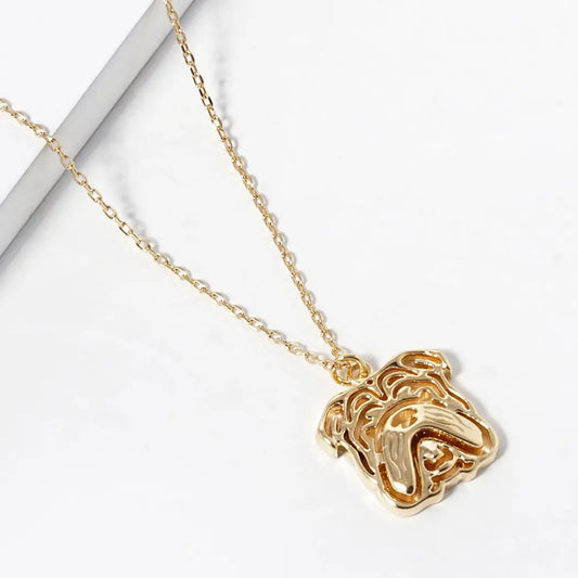 Bulldog Face Pendant Necklace