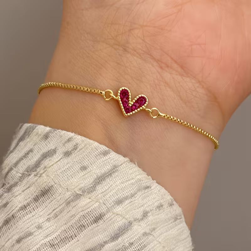 Adjustable Dainty Gold Heart Necklace
