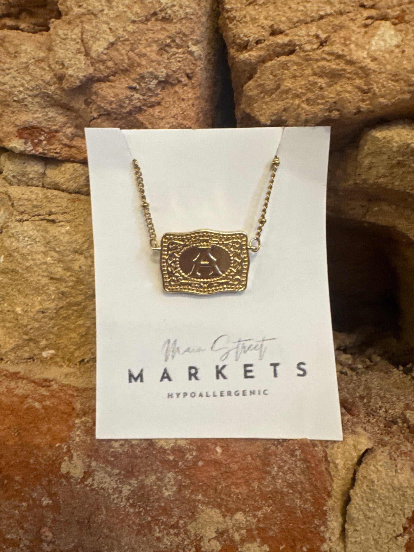 Initial Letter Buckle Necklace