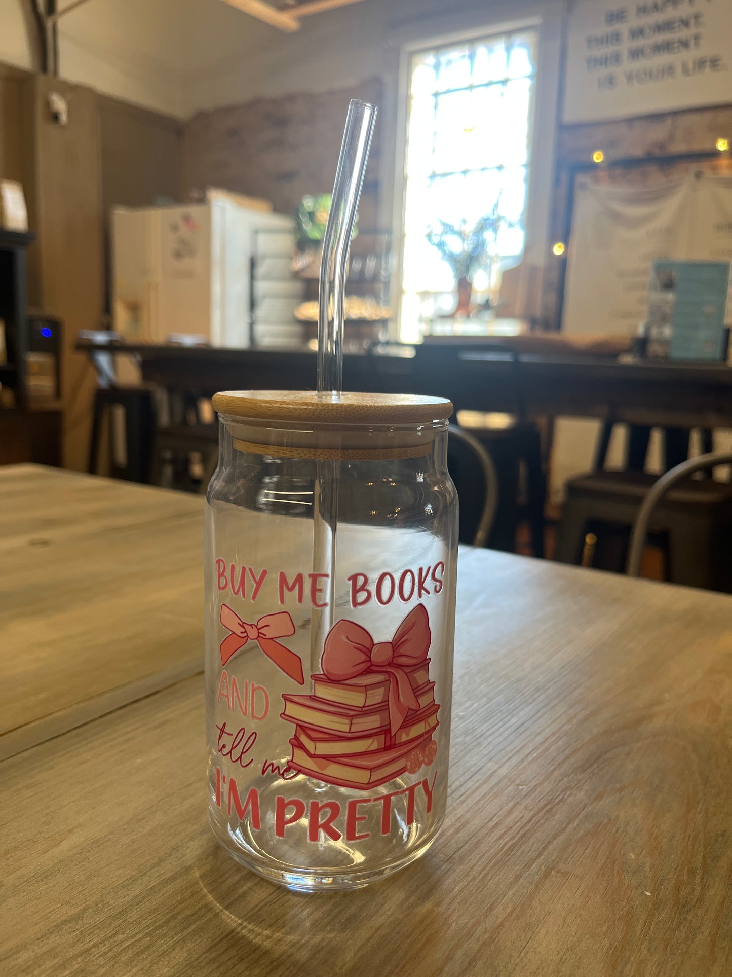 Glass Tumblers with Straws