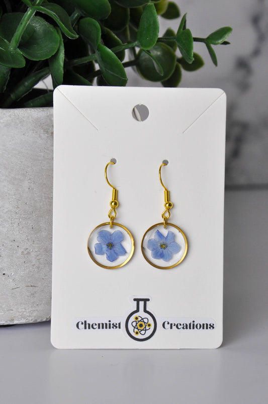 Forget-Me-Not Real Flower Earrings