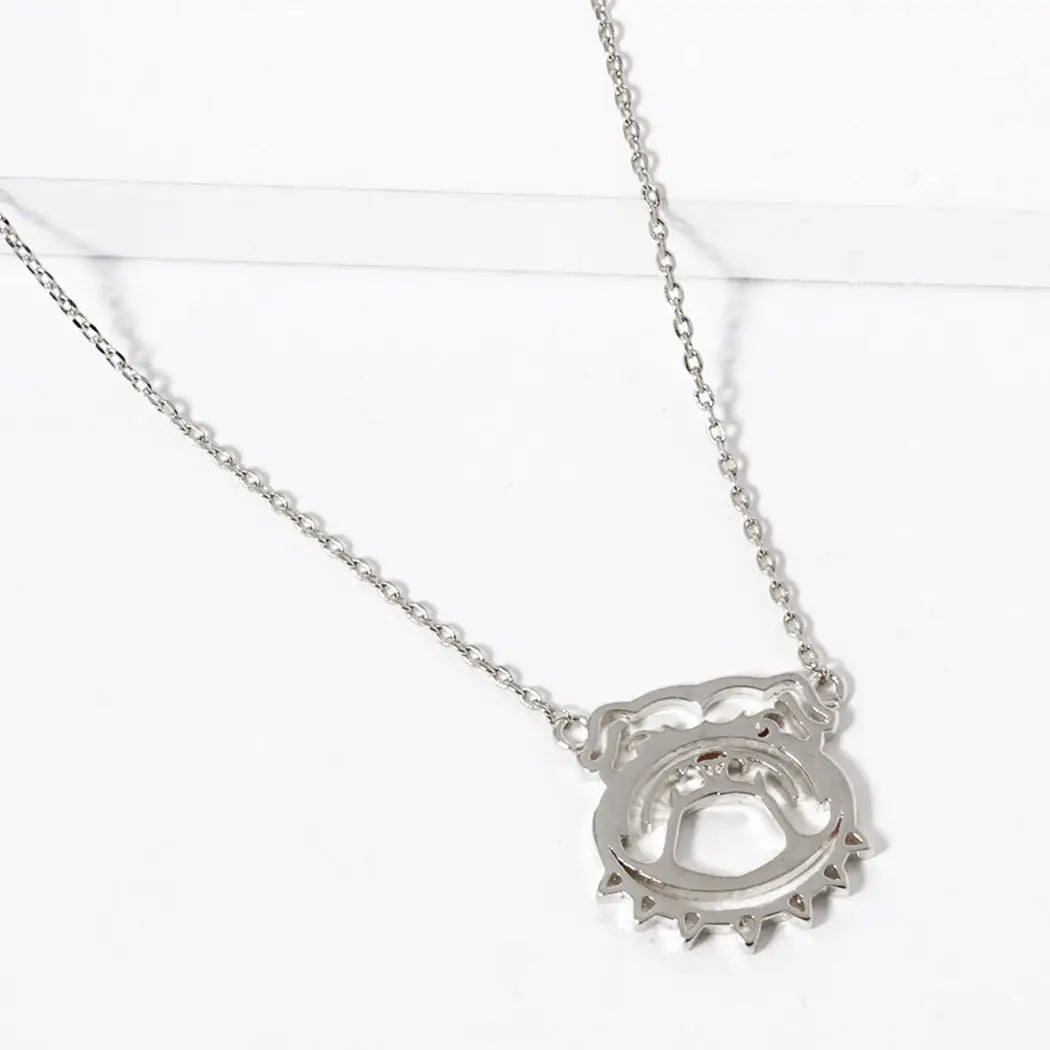 Bulldog Face Pendant Necklace
