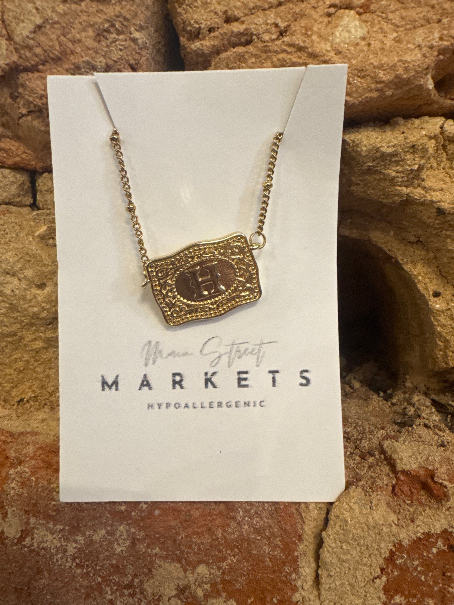 Initial Letter Buckle Necklace