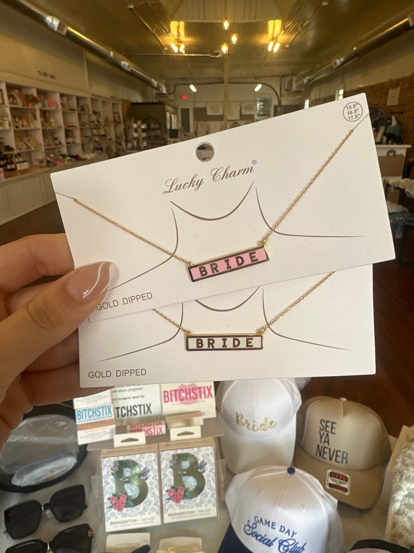 Bride Block Necklace