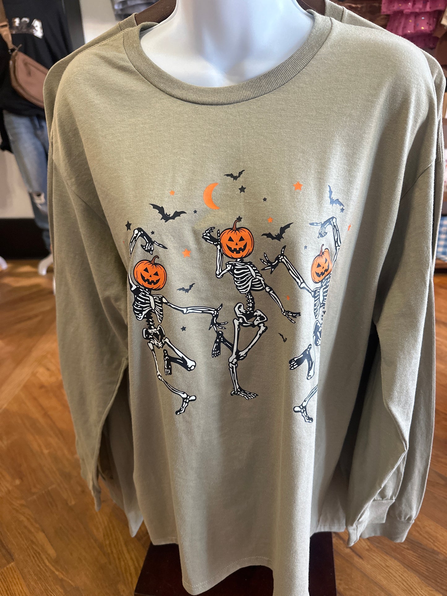 Skeleton Pumpkin Dancing Long Sleeve