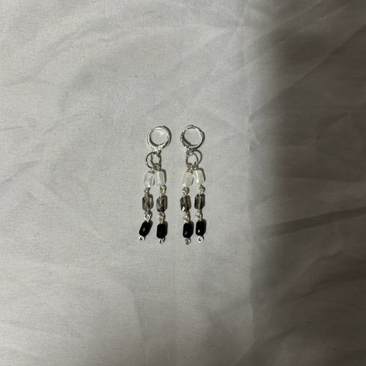 B&W Beaded Earrings