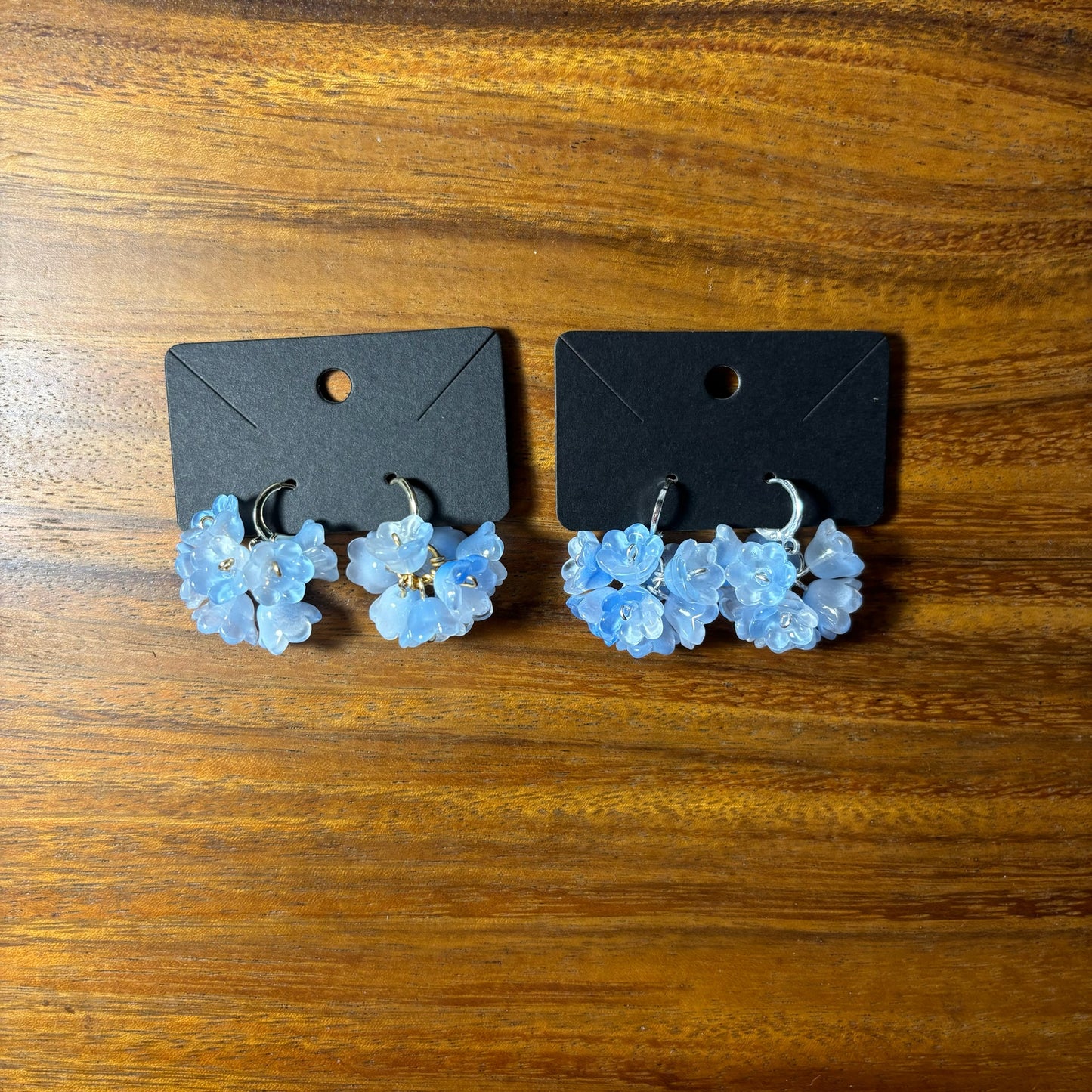 Beaded Flower Bunch Huggie Earrings