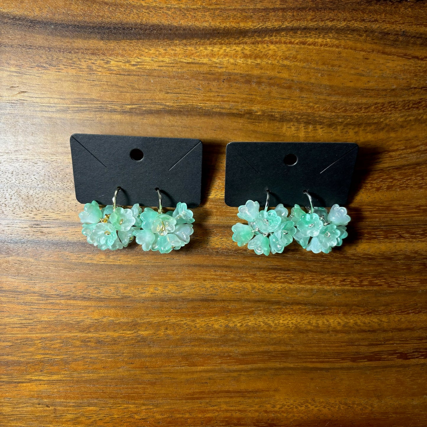 Beaded Flower Bunch Huggie Earrings
