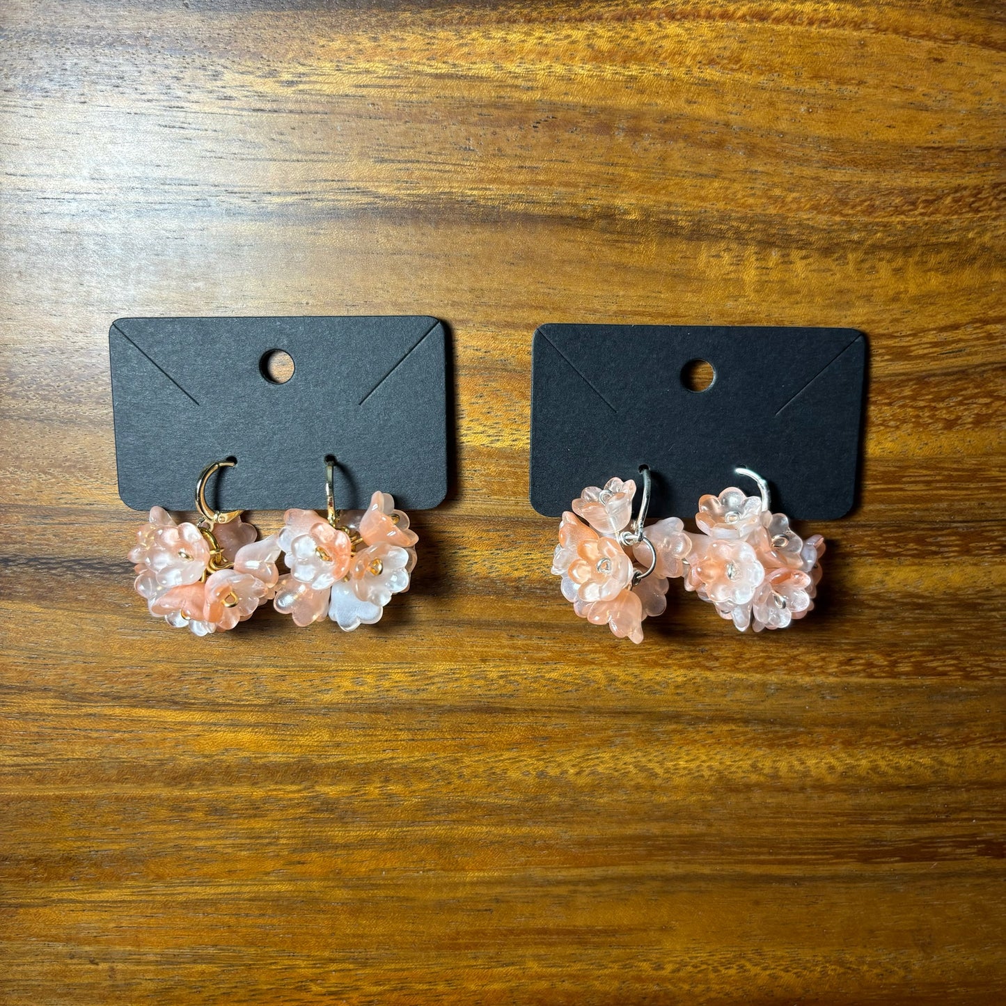 Beaded Flower Bunch Huggie Earrings
