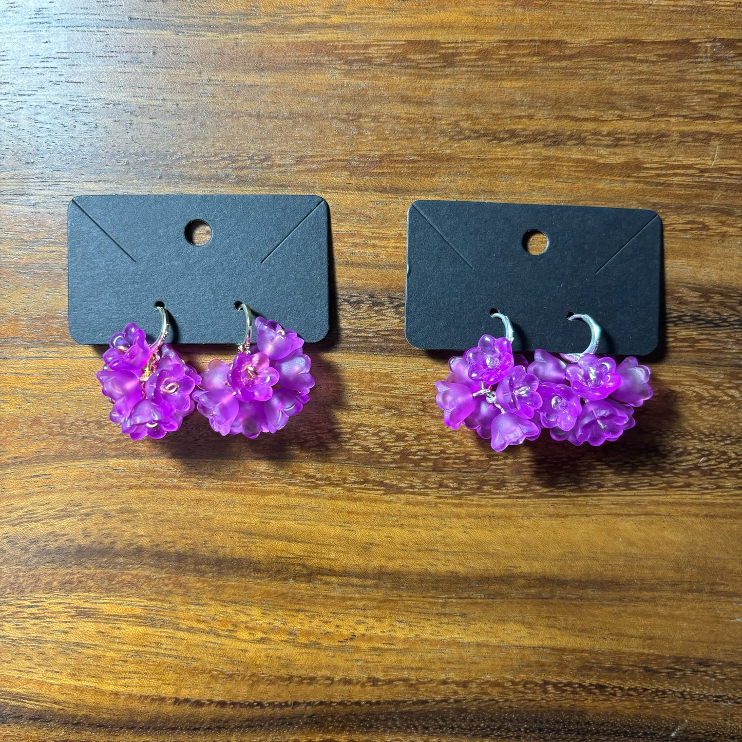Beaded Flower Bunch Huggie Earrings