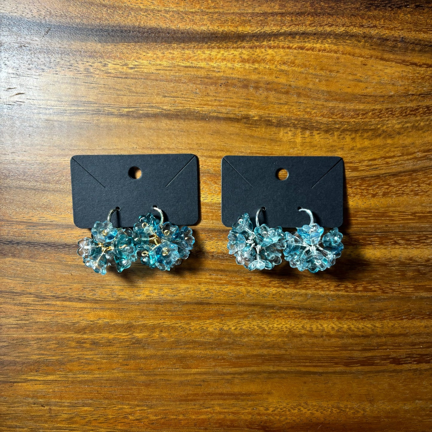 Beaded Flower Bunch Huggie Earrings