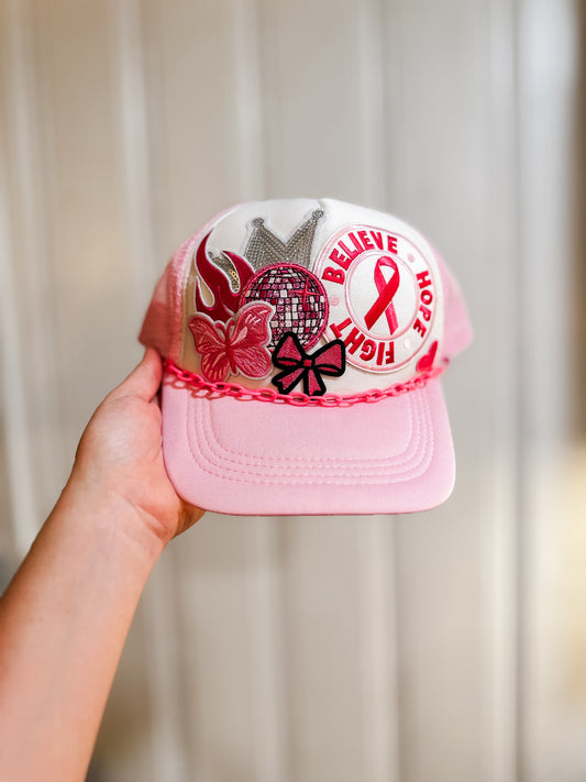 Believe Fight Hope Patch Trucker Hat