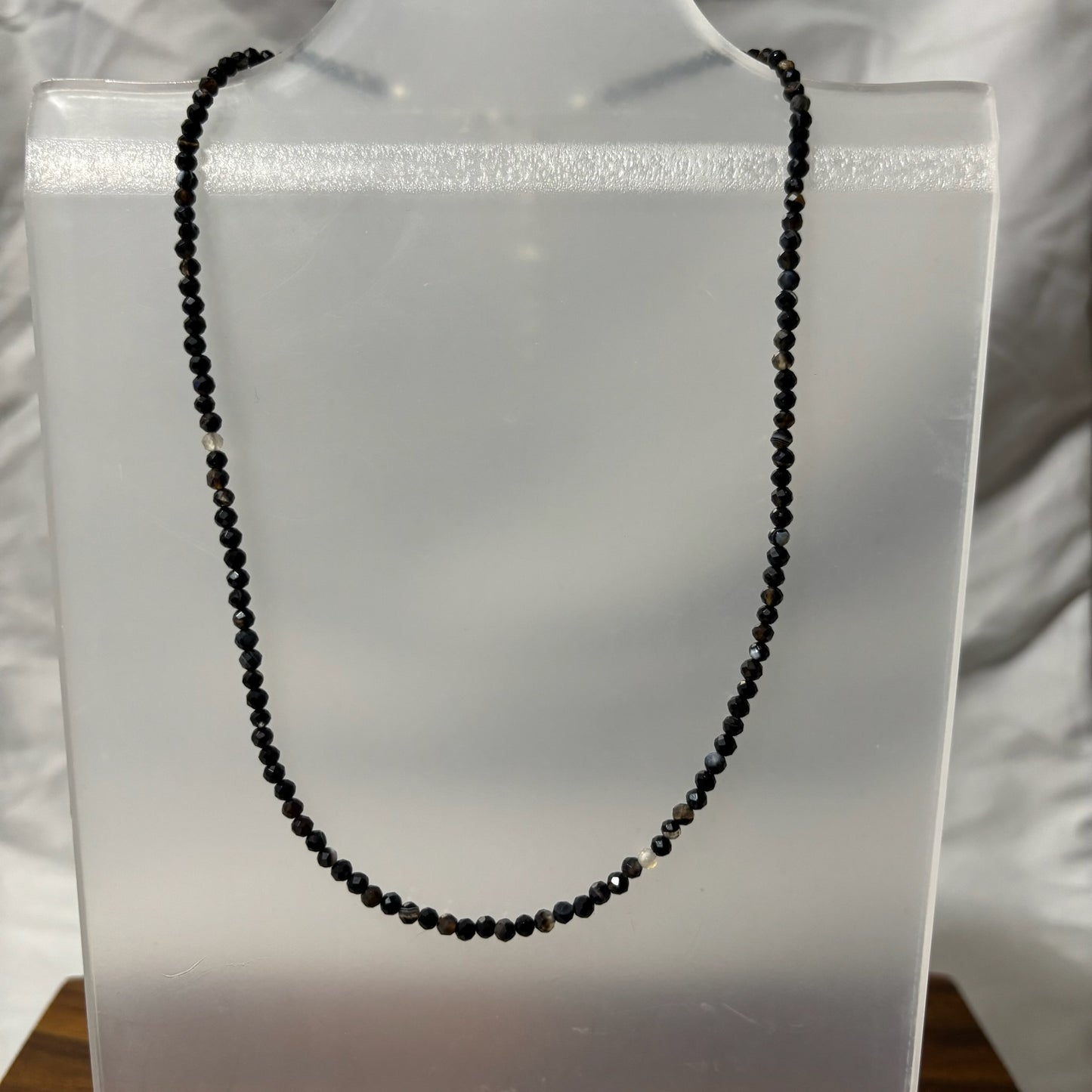 Black Agate Beaded Necklace