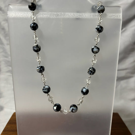 Black/Gray Beaded Necklace