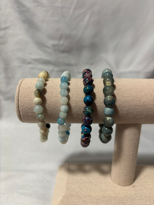 Blue Stone Beaded Bracelets