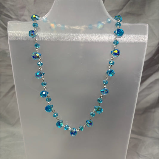 Blue Teardrop Beaded Necklace