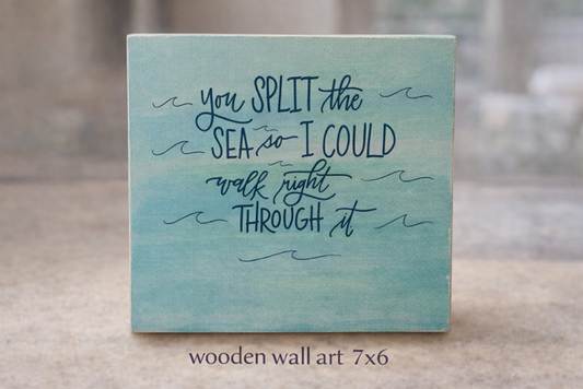 Blue Wooden Faith Art