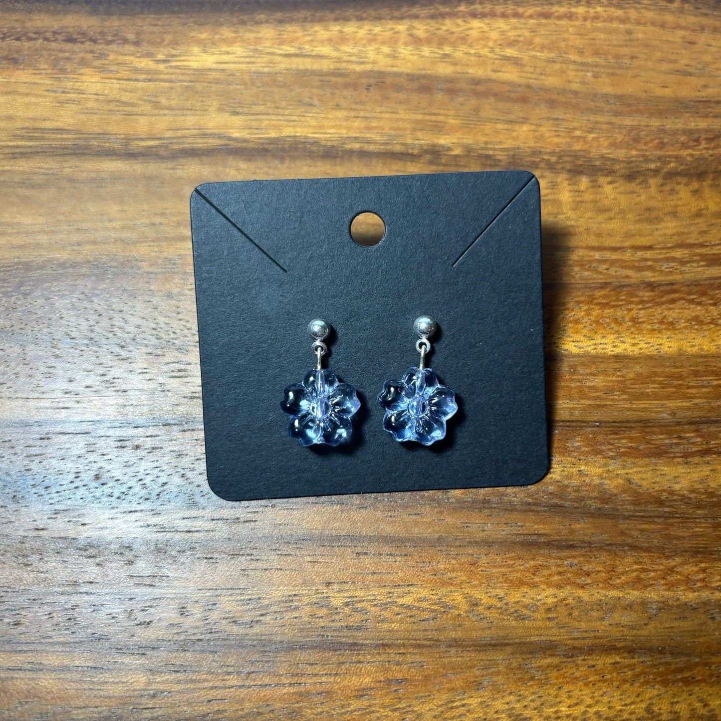 Blue Flower Beaded Earrings