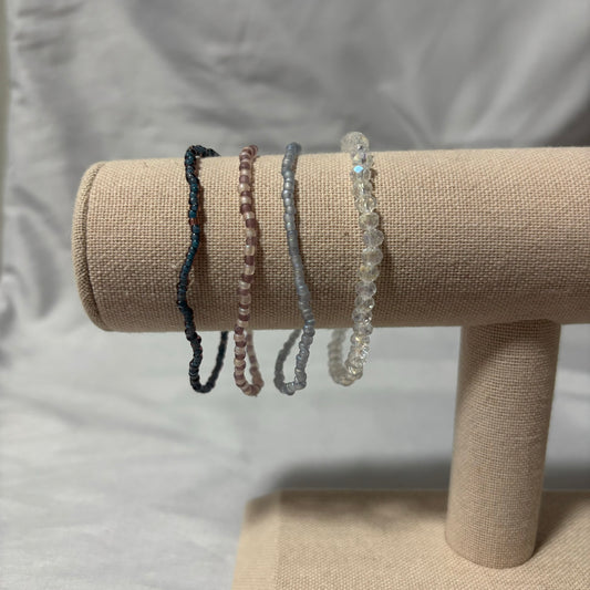 Blue, Pink, Gray Bracelet Set